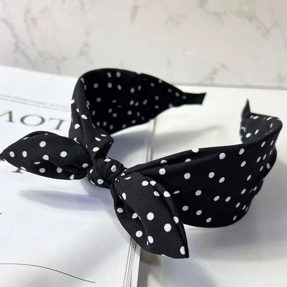 Rockabilly Bow Headband🖤🤍🖤🤍 - Picture 3 of 7